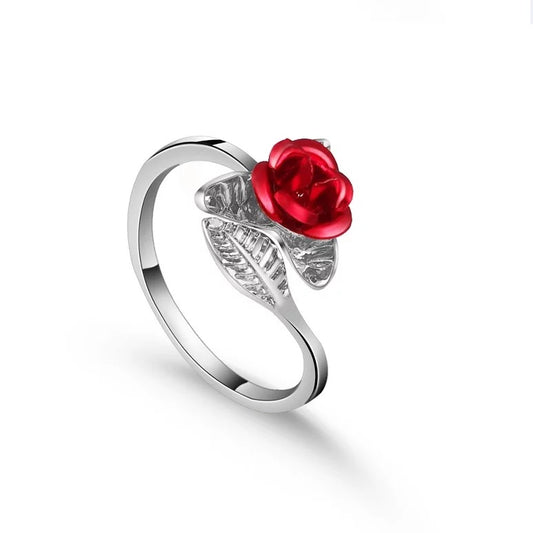 Rose & Leaf Ring