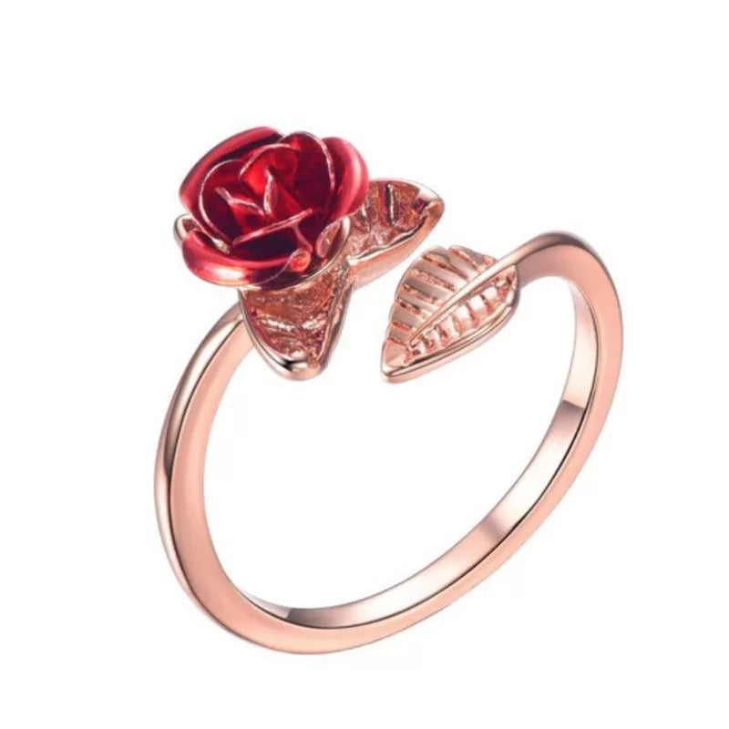 Rose & Leaf Ring