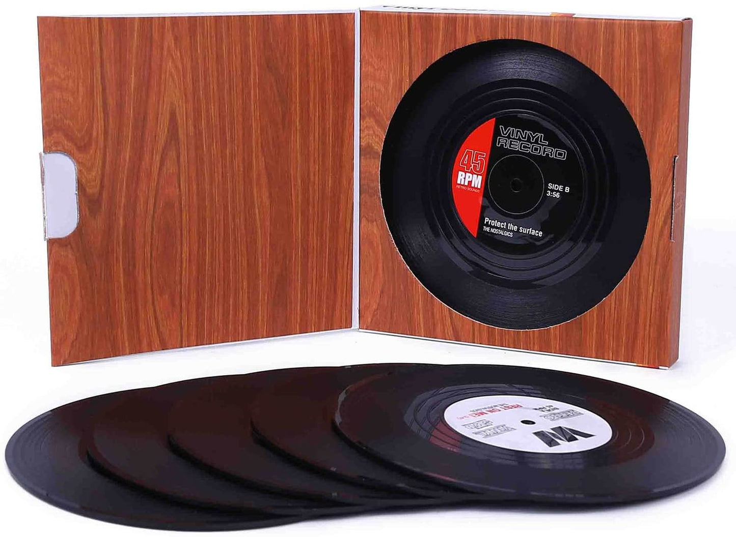 Retro Vinyl Record Coaster Set