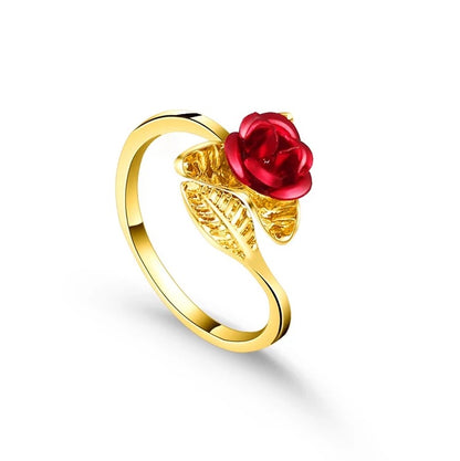 Rose & Leaf Ring